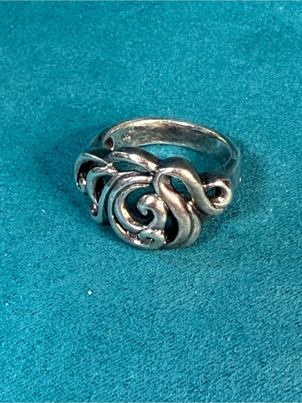 Sterling Silver Swirl Scrollwork Ring 925